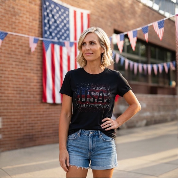 poodit Tops - USA patriotic loose fit tee S M L XL 2XL 3XL